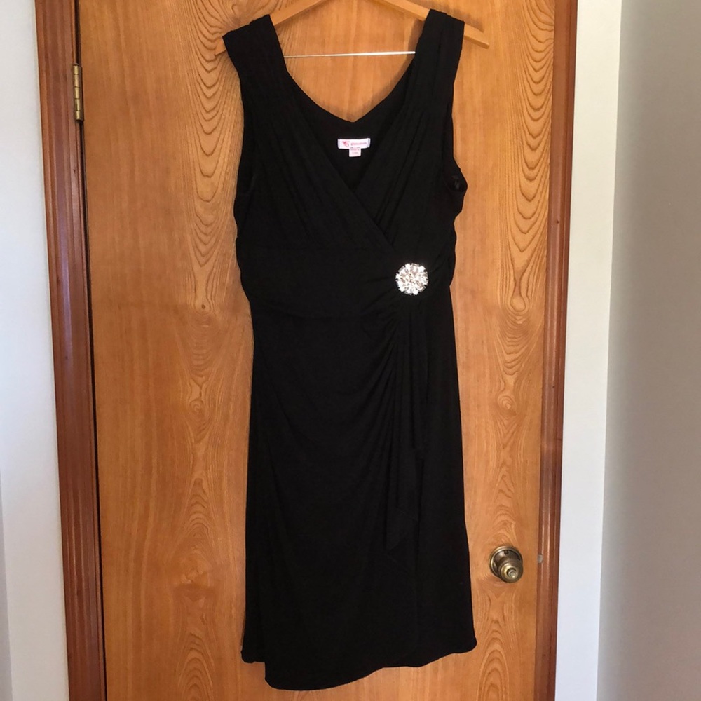 Little Black Dress by Glamorosa! US size 20. Draped knit, knee length.